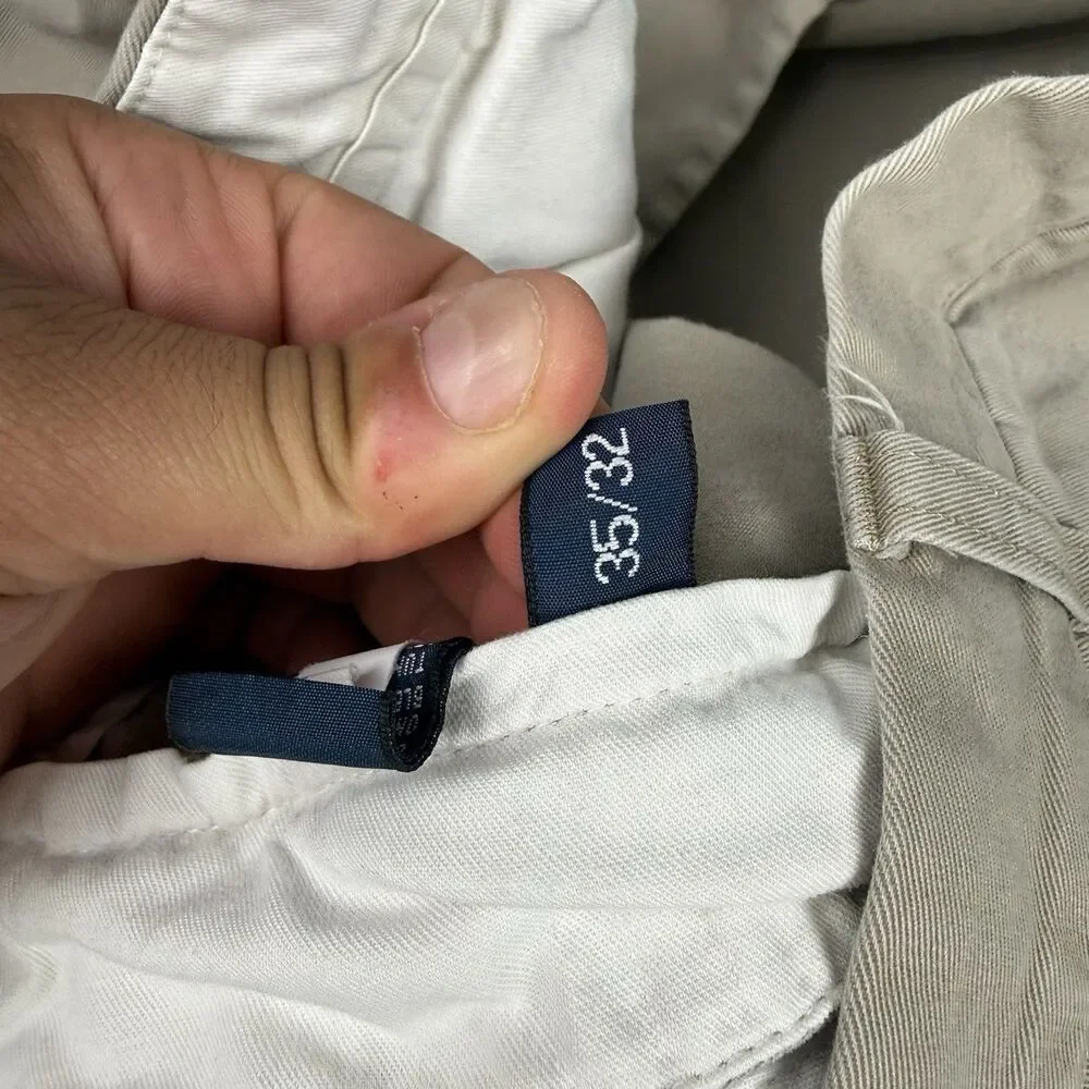 Vintage Polo Ralph Lauren Andrew Pant Mens 35x32 Double Pleated Chino Preppy